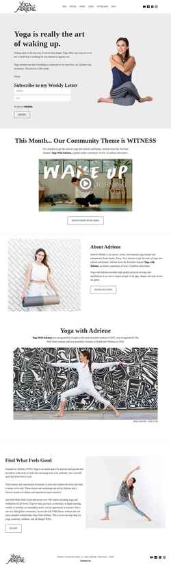 Captura de pantalla yogawithadriene.com