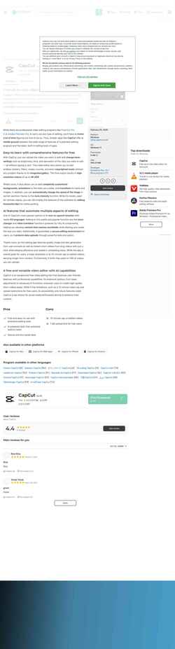 スクリーンショット capcut.en.softonic.com