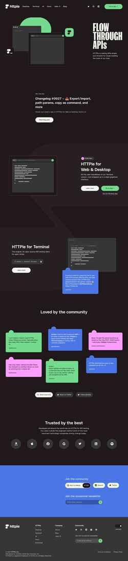Snímek obrazovky httpie.io