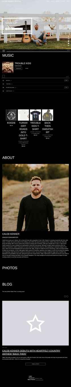 Screenshot calebkennerofficial.com