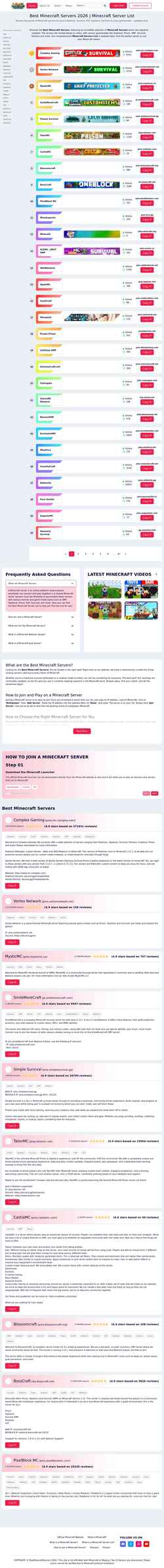 Zrzut ekranu play-minecraft-servers.com