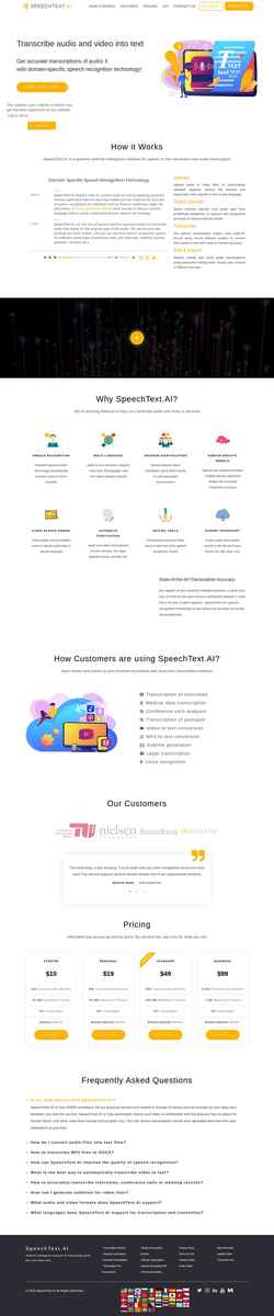 Captura de pantalla speechtext.ai