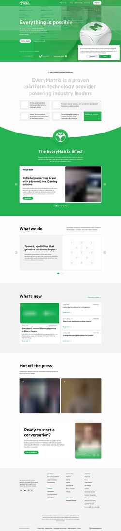 Captură de ecran everymatrix.com