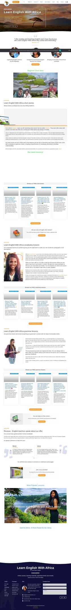 Captura de pantalla learnenglishwithafrica.com