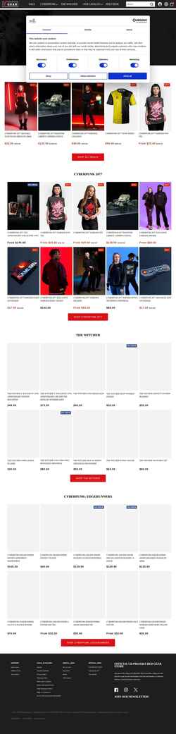 Screenshot gear.cdprojektred.com