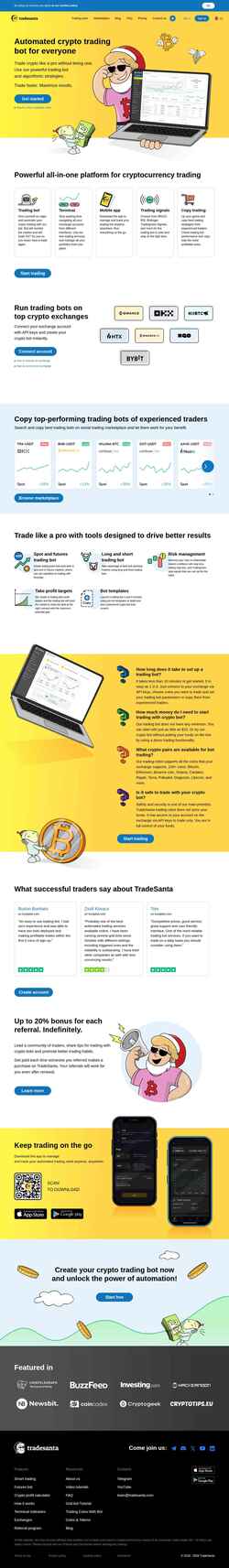 Снимак екрана tradesanta.com