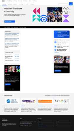 Snímek obrazovky community.ibm.com