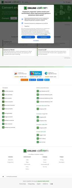 Skærmbillede archive.online-convert.com