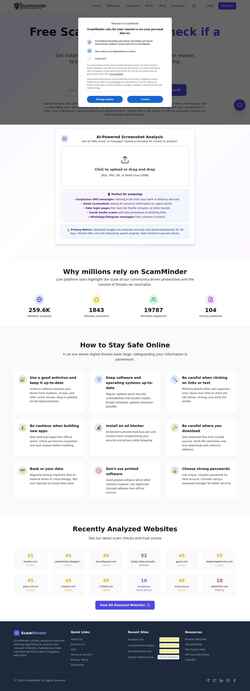 Снимак екрана scamminder.com
