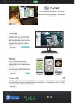 Snímek obrazovky marble.kde.org
