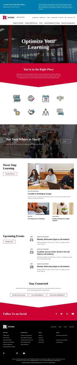Captură de ecran learningcenters.rutgers.edu