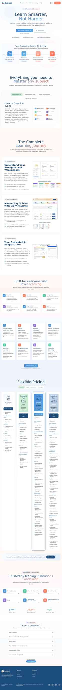 Schermafbeelding quizbot.ai