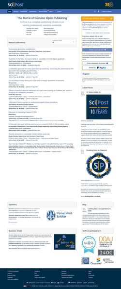 Екранна снимка scipost.org