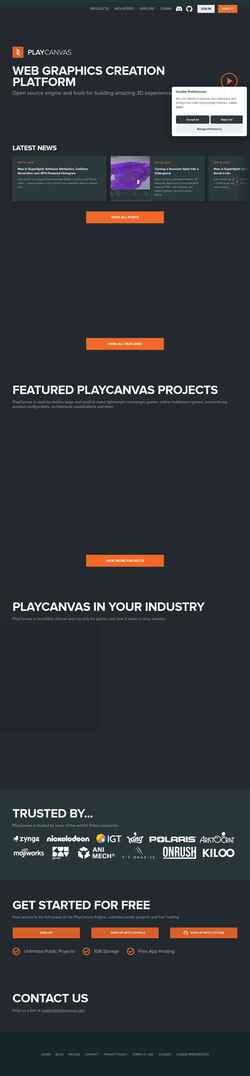 Posnetek zaslona playcanvas.com