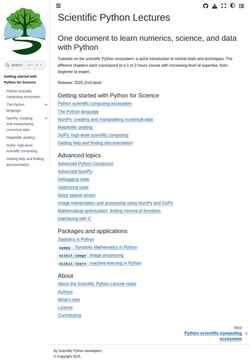 Posnetek zaslona scipy-lectures.org