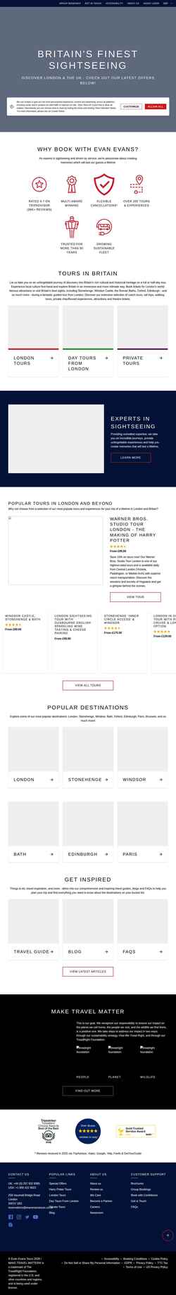 Skærmbillede evanevanstours.com