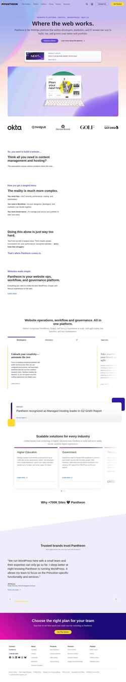 Скриншот pantheon.io