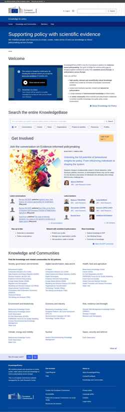 Скриншот knowledge4policy.ec.europa.eu