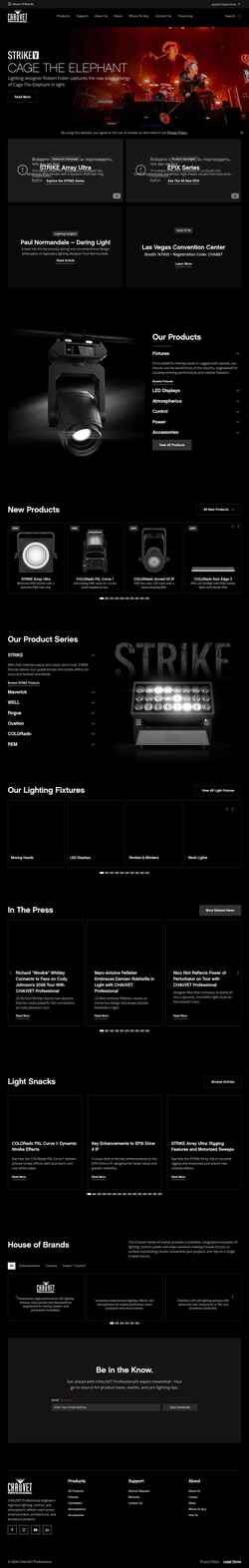 Screenshot chauvetprofessional.com