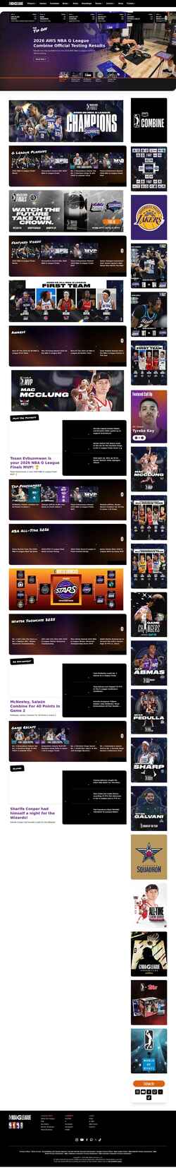 Screenshot gleague.nba.com