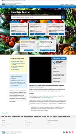 Captura de pantalla fdc.nal.usda.gov