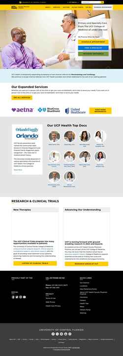 Captura de pantalla ucfhealth.com