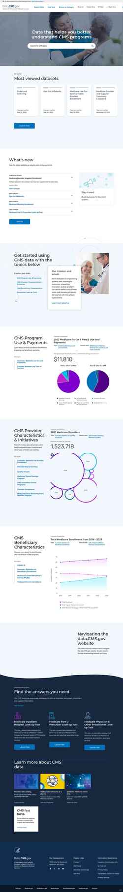 Екранна снимка data.cms.gov