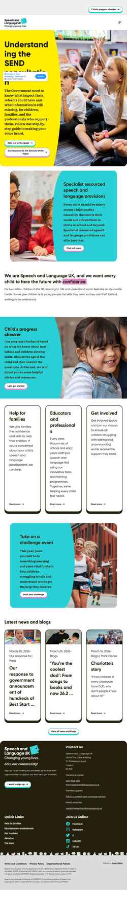 Ekrānuzņēmums speechandlanguage.org.uk