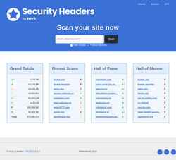 Στιγμιότυπο οθόνης securityheaders.com