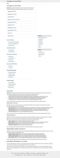 Capture d'écran rapidtables.codethoi.com