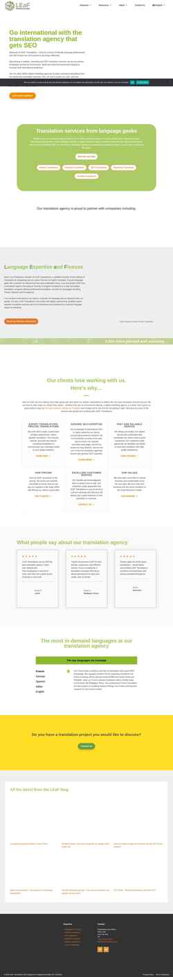 Screenshot leaftranslations.com