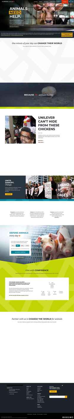 Screenshot thehumaneleague.org