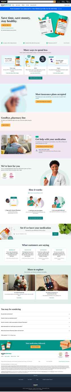 Snímek obrazovky pharmacy.amazon.com
