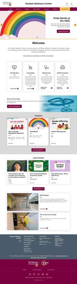 Schermata wellness.mcmaster.ca