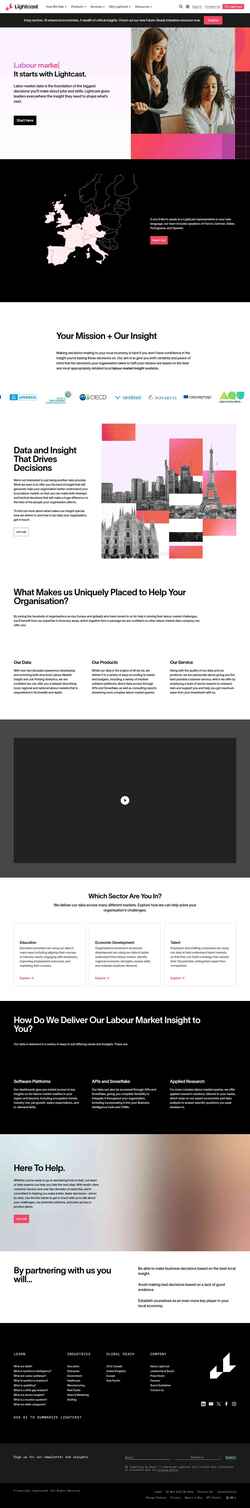 Captura de pantalla lightcast.io