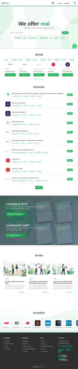 Skjermdump thejobs.am