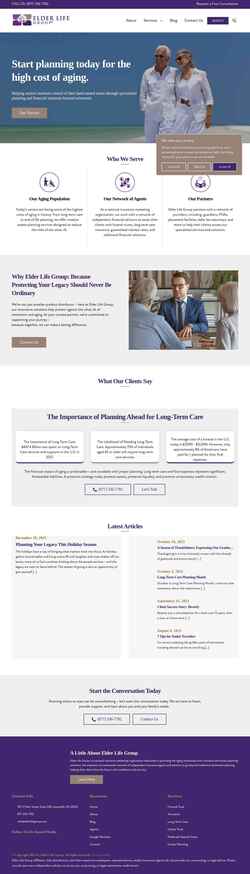 Snímek obrazovky elderlifegroup.com
