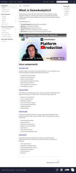 Zrzut ekranu docs.gameanalytics.com
