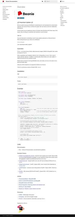 Екранна снимка beanie-odm.dev