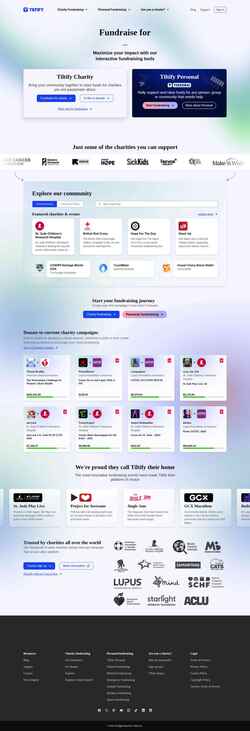 Captura de pantalla tiltify.com