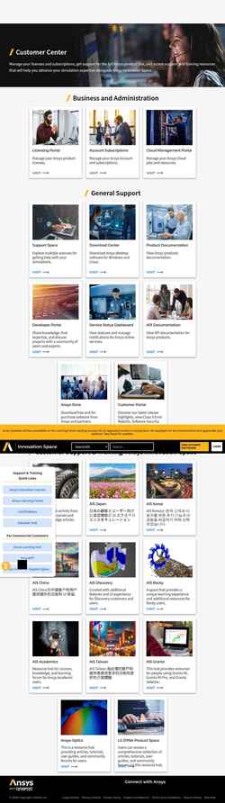 Captura de pantalla innovationspace.ansys.com