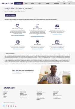 Captura de pantalla emailus.usps.com