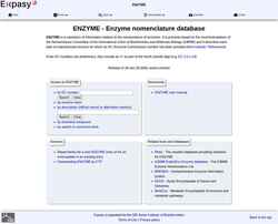 Capture d'écran enzyme.expasy.org