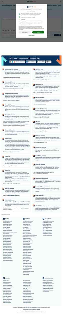 Captură de ecran convertcase.net