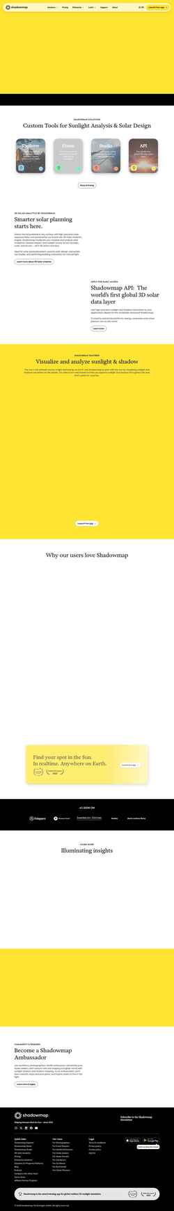 Снимак екрана shadowmap.org