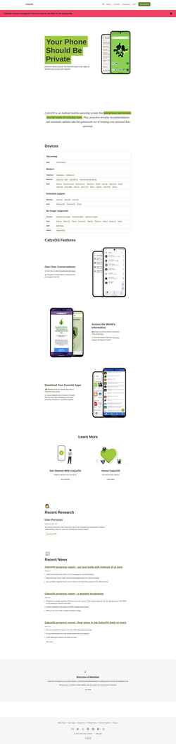 Screenshot calyxos.org
