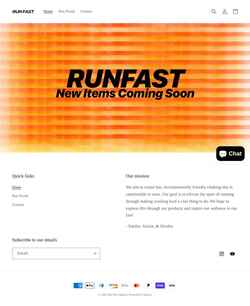 Screenshot runfastapparel.com