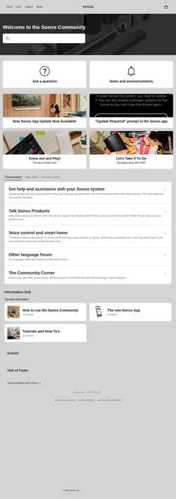 Screenshot en.community.sonos.com