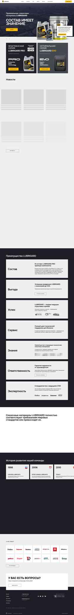 Posnetek zaslona lubrigard.ru