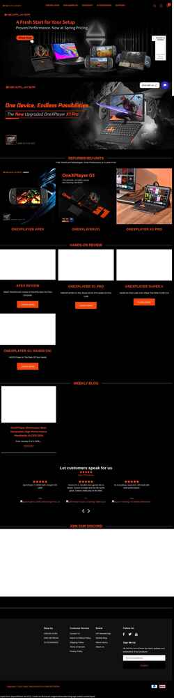 Skjermdump onexplayerstore.com